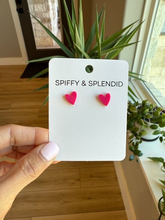 Spiffy & Splendid Jewelry - 🍒 2/$20 - Hot Pink Heart Stud Earrings